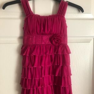 Pink ruffled girls size 8 dress